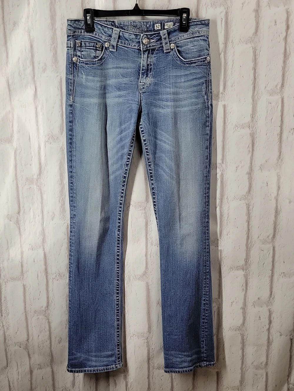 Miss Me Light Blue Straight-Leg Jeans